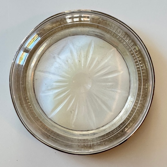 Frank M Whiting Sterling Silver Encased Glass Coaster - Picture 6 of 7
